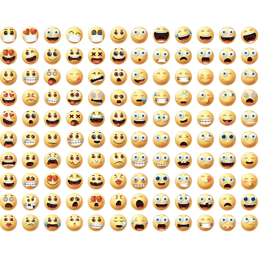 

1200 Pcs of 120 Assorted Cartoon Round Happy Face Expression Stickers, 0.5 Inch Diameter, Paper, Self-Adhesive, Reusable.