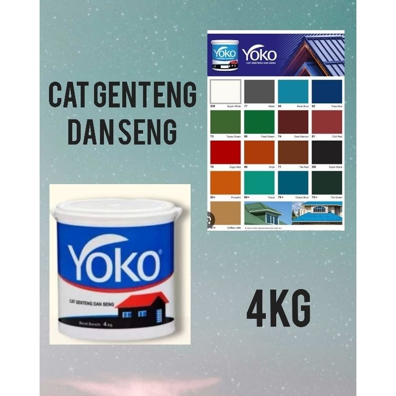 Cat genteng dan seng Yoko 4kg,Yoko cat genteng dan seng galon 4kg