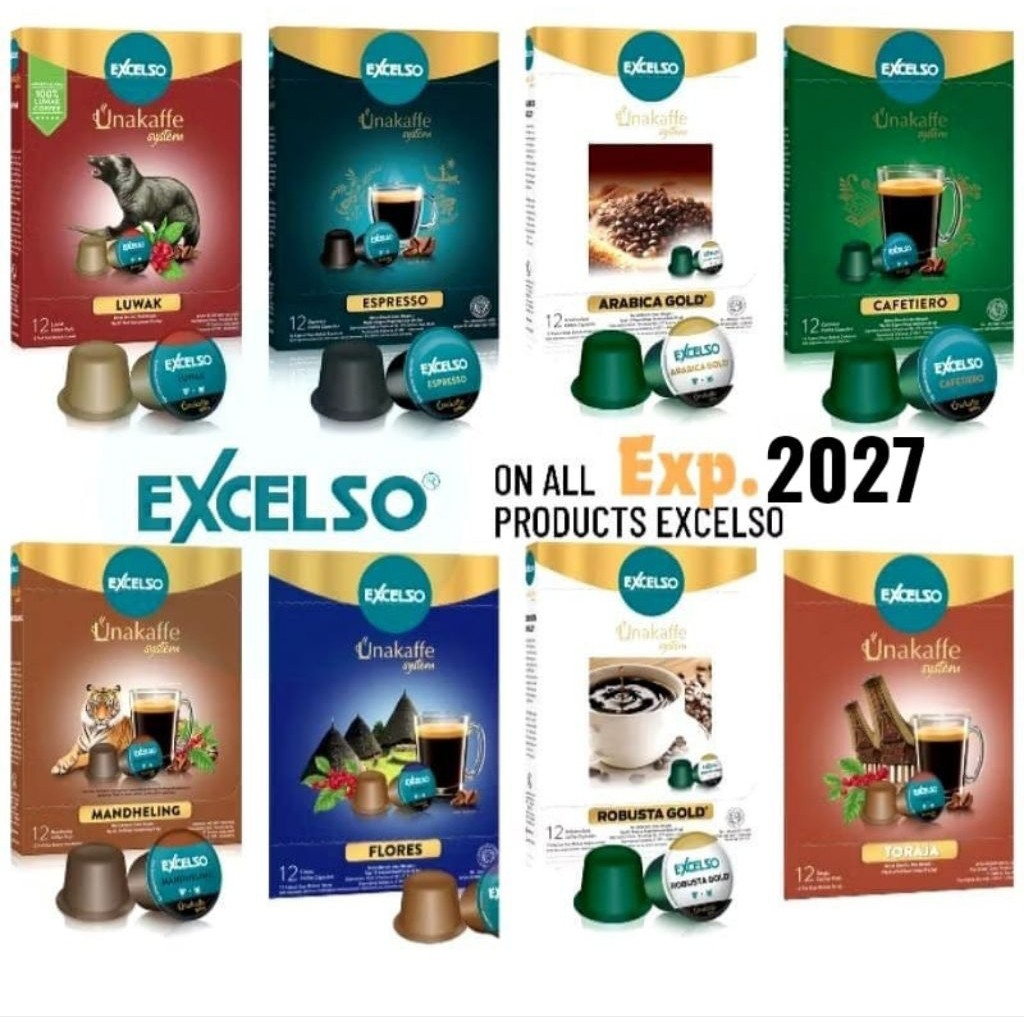 

EXCELSO UNAKAFFE CAPSULE kopi kapsul system unakaffe ALL VARIAN 12pods 1pack