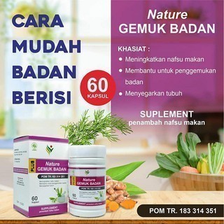 Candyloli.Shop - VITAMIN PENAMBAH BERAT BADAN Kapsul NATURE Gemuk Badan Suplemen Penggemuk Badan BPO
