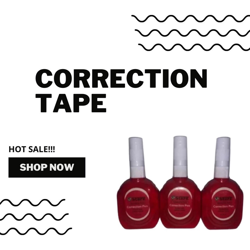 

1 Pack Isi 12 Pcs Tipex Cair Merah Correction Fluid Alat Tulis Sekolah Kantor