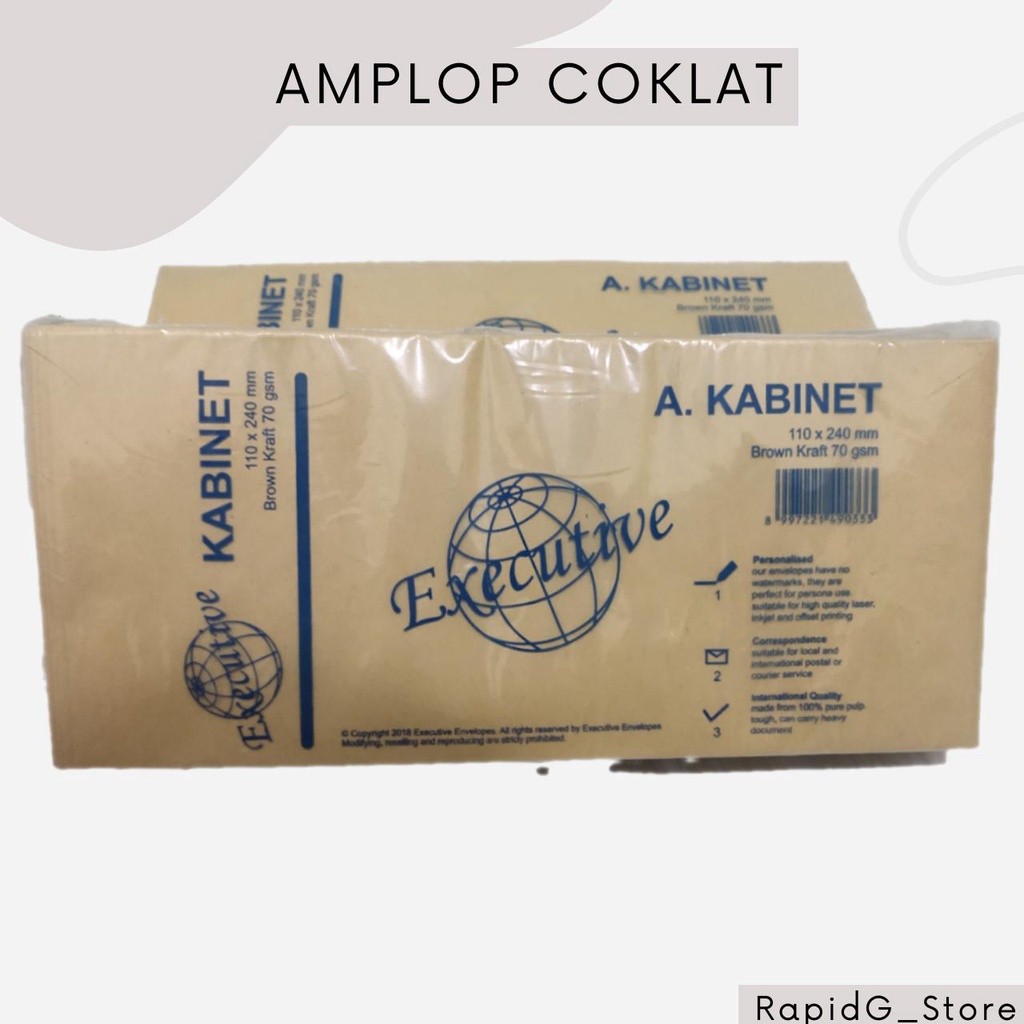

Amplop Coklat Samson Ukuran Kabinet Polos / Amplop Gaji 11 X 24 Cm
