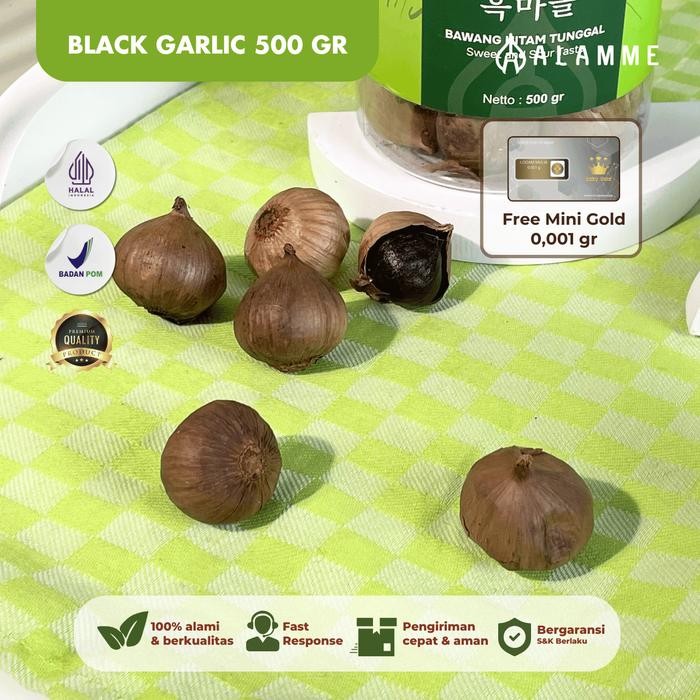 

Promo Black Garlic Bawang Hitam Tunggal Lanang Jumbo Premium Alamme 500 Gram
