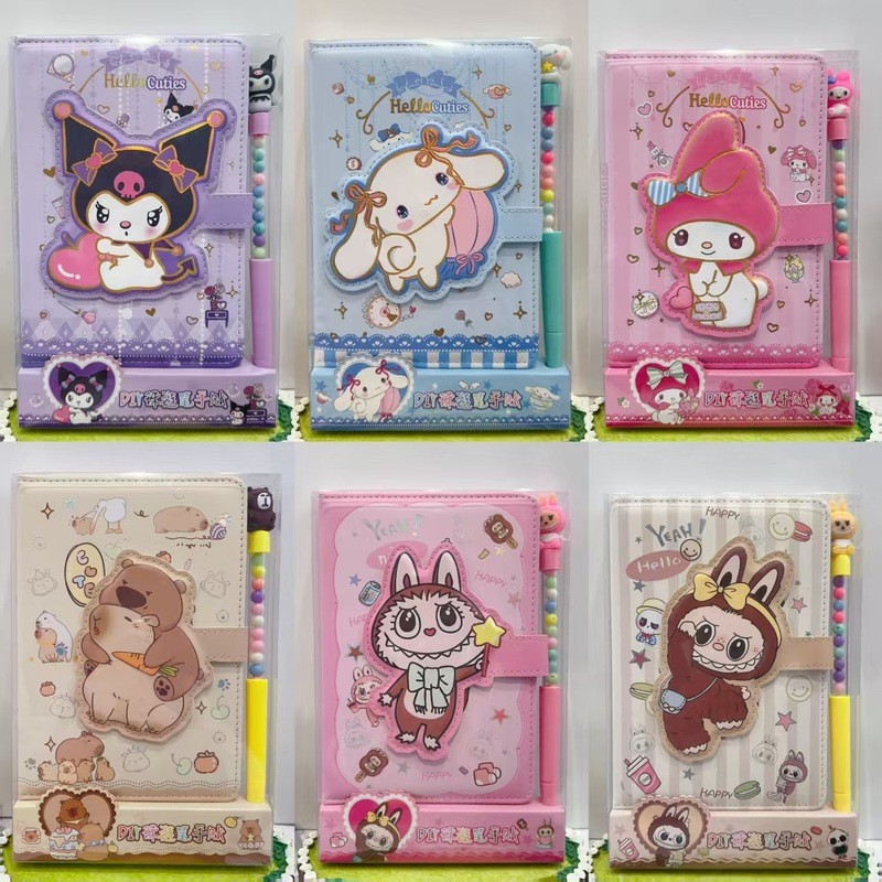 

Sanrio Hello Kitty Kuromi Notebook Gel Pens Cinnamoroll Notepad Daily Weekly Agenda Planner Stationery Set Office School Supplie