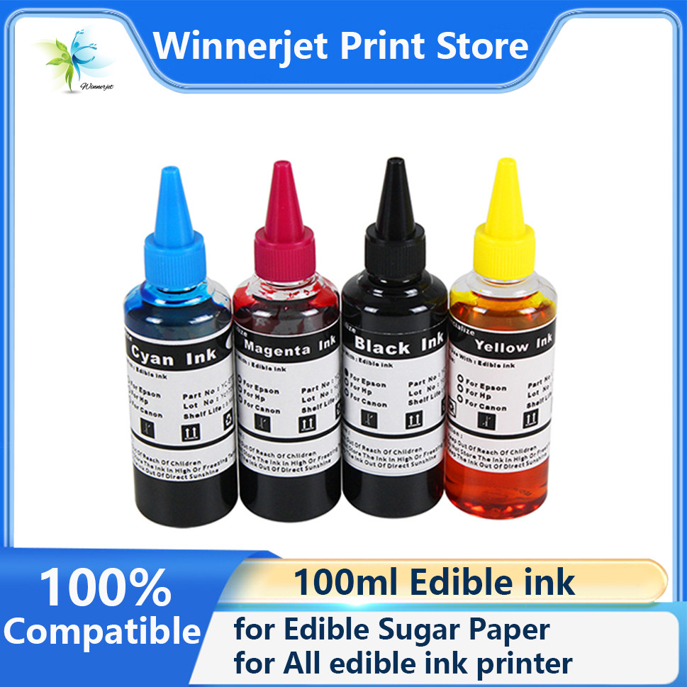 

Winnerjet 100ml edible printer refill ink bottles for Edible Sugar Paper for All edible ink printer and for some coffee printers