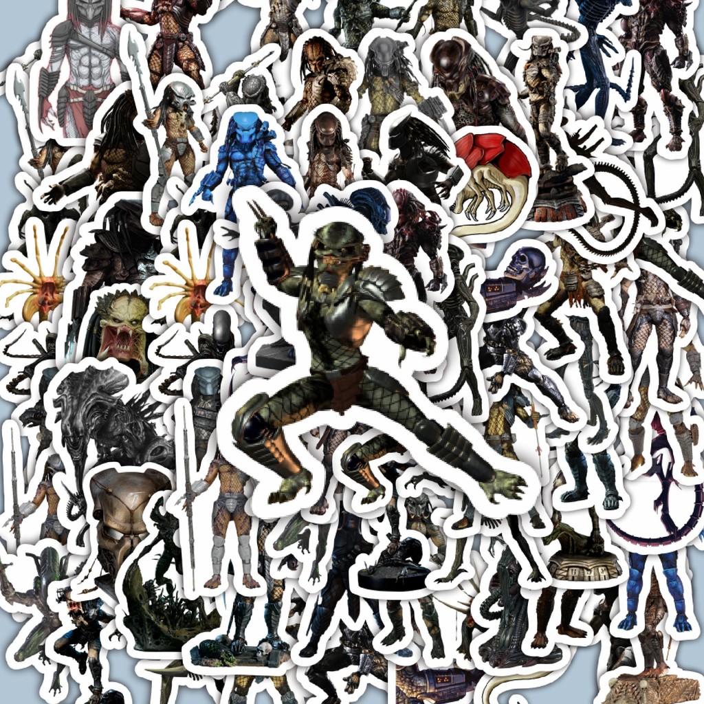 

100PCS Lucu Stiker Movie Series Alien vs Predator Karakter Mix 1 Stiker Aesthetic Stiker Anti Air Stikers Berperekat Waterproof sticker decal buat Motor Helm Buku Journal Koper Casing HP Laptop Botol Minum Hadiah anak