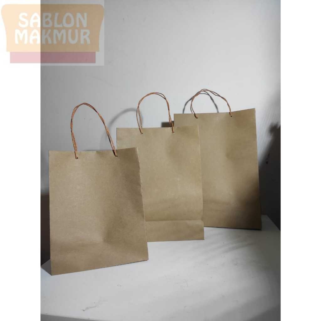 

[12 PCS] PAPERBAG SHOPPING BAG POLOS BAHAN PAPER KRAFT COKLAT