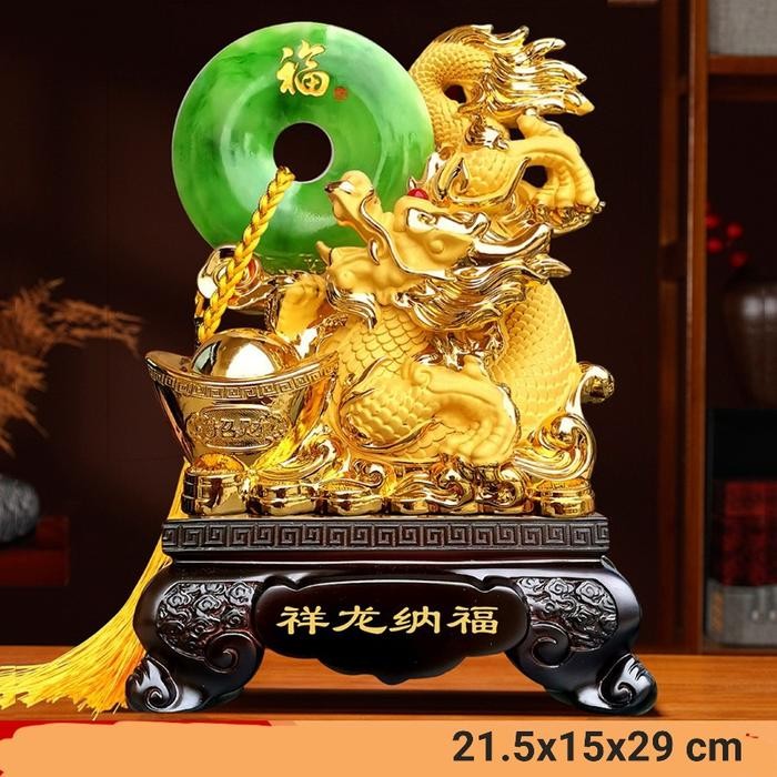 

PROMO!Patung Naga Emas GIOK Hijau Imlek Naga Keramik Gift Set Hampers Parcel - KK980 NAGA GIOKREADY