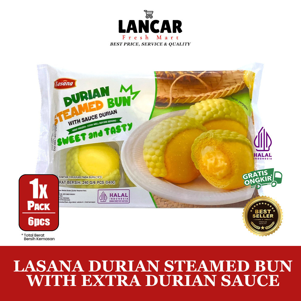 

LASANA DURIAN STEAMED BUN WITH EXTRA DURIAN SAUCE ISI 6PCS