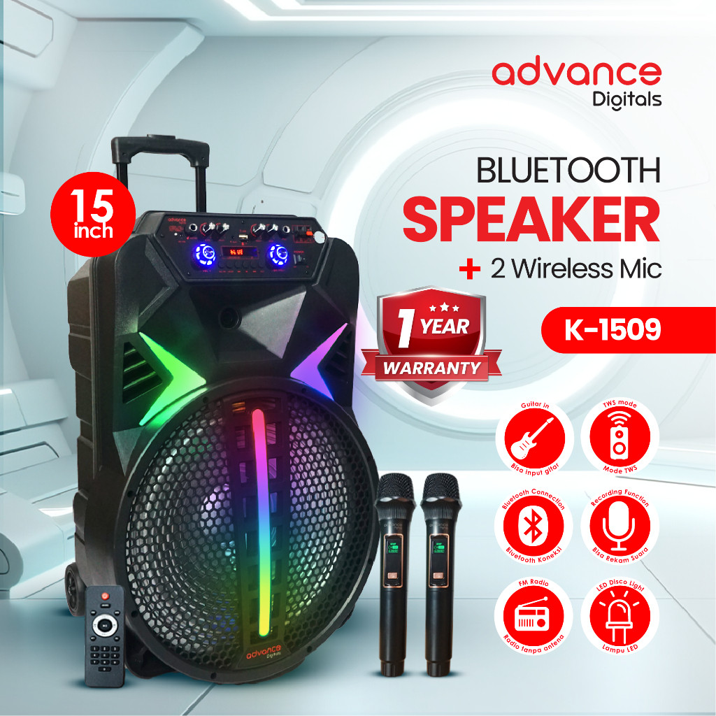 Advance K1509 Speaker Bass Bluetooth Garansi Resmi Advance