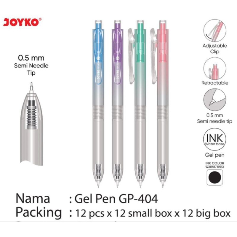 

Pulpen Gel Joyko Gp-404 ( 1pak/12pcs )
