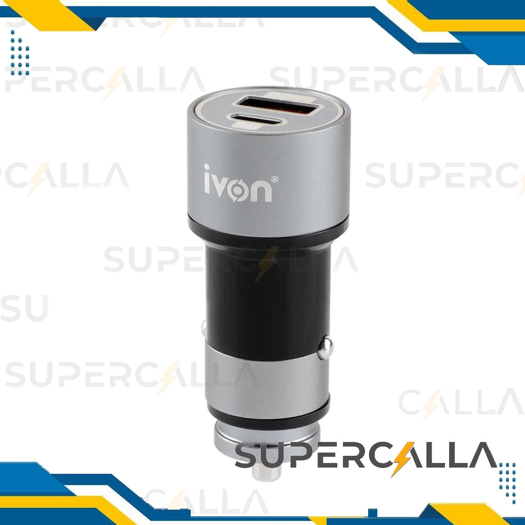ivon 43W Car Charger PD+QC3.0 INSPIRE YOUR ENERGY TYPE-C & USB-A OUTPUT