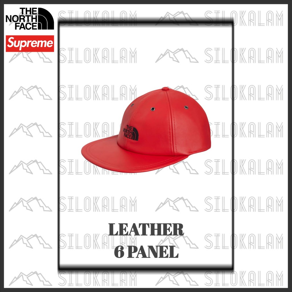 TOPI SUPREME X THE NORTH FACE LEATHER 6 PANEL HAT ORIGINAL
