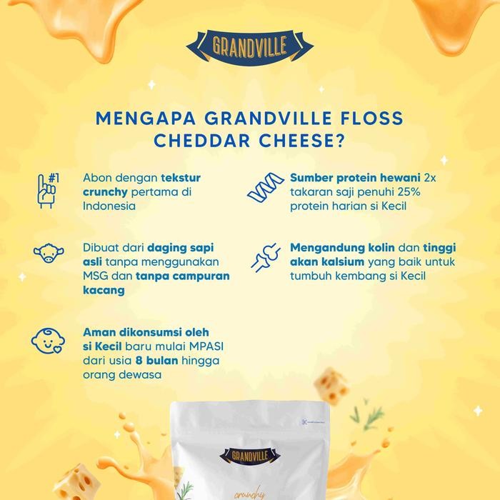 

Promo 4Pc Grandville Abon Mix Variant Sapi CHEDDAR CHEESE [1Pc], AYAM [1Pc], IKAN [1Pc], SAPI [1Pc] - Non Msg Gluten Free