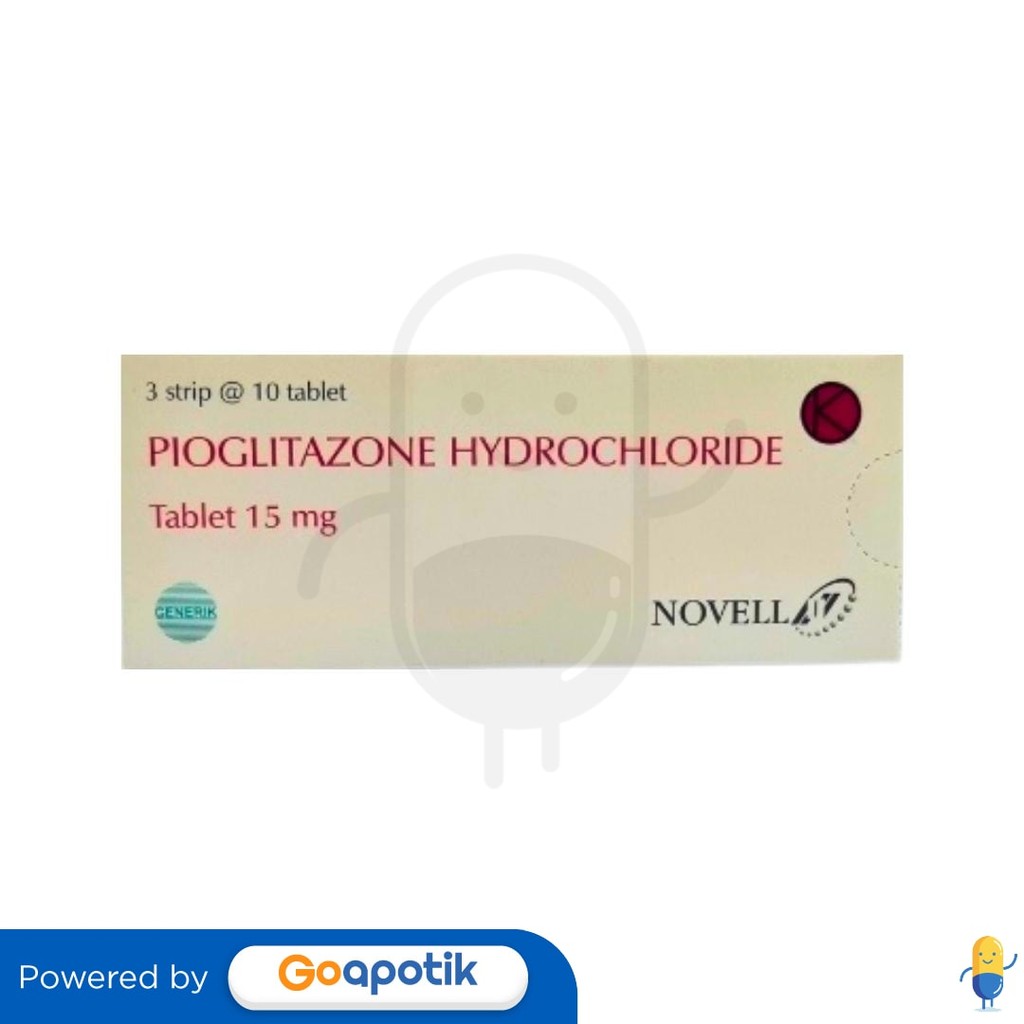 Pioglitazone Hydrochloride Novell 15 Mg Box 30 Tablet