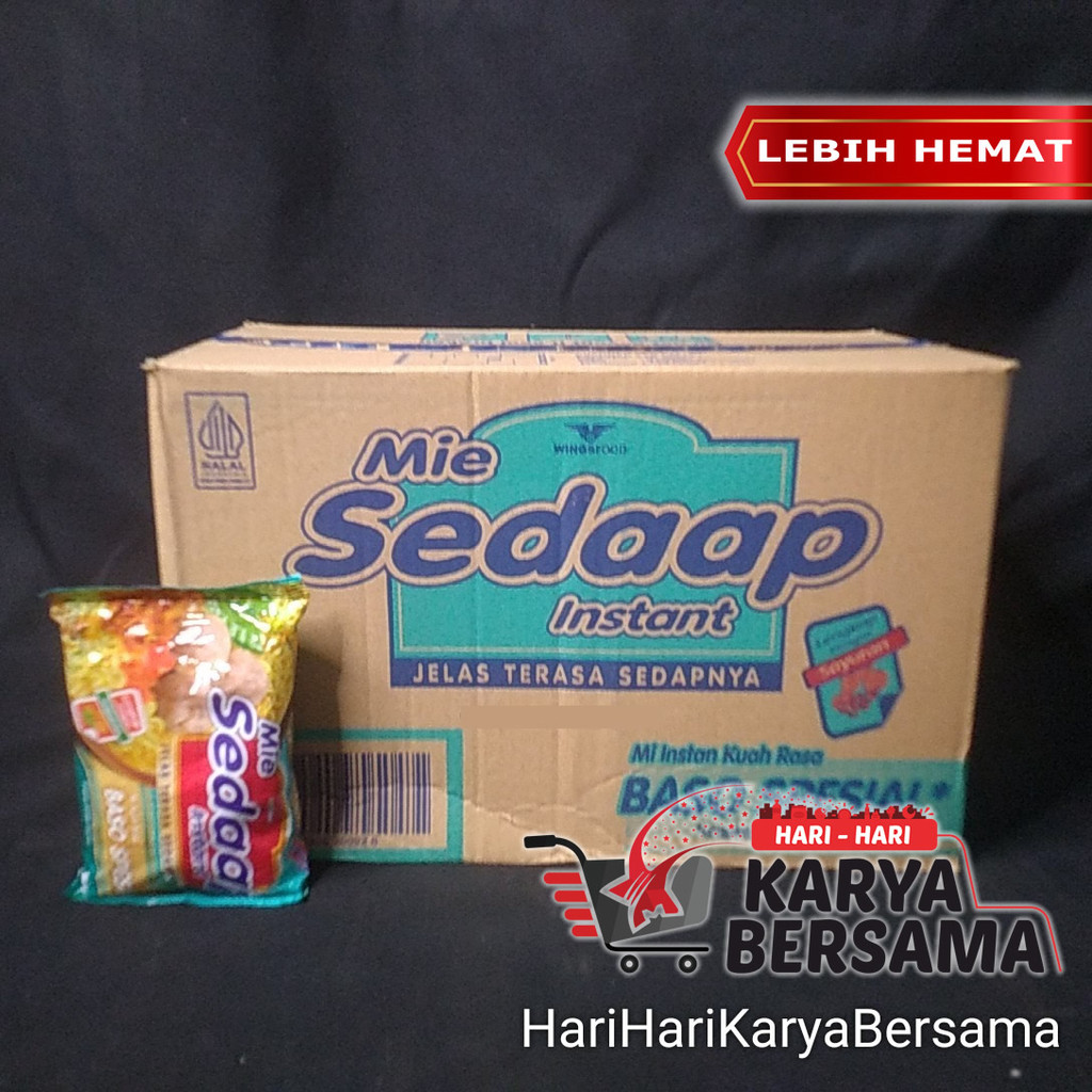 

MAKANAN MI INSTAN MIE SEDAAP SEDAP BASO BAKSO SPESIAL ISI 40 PCS X 77GR