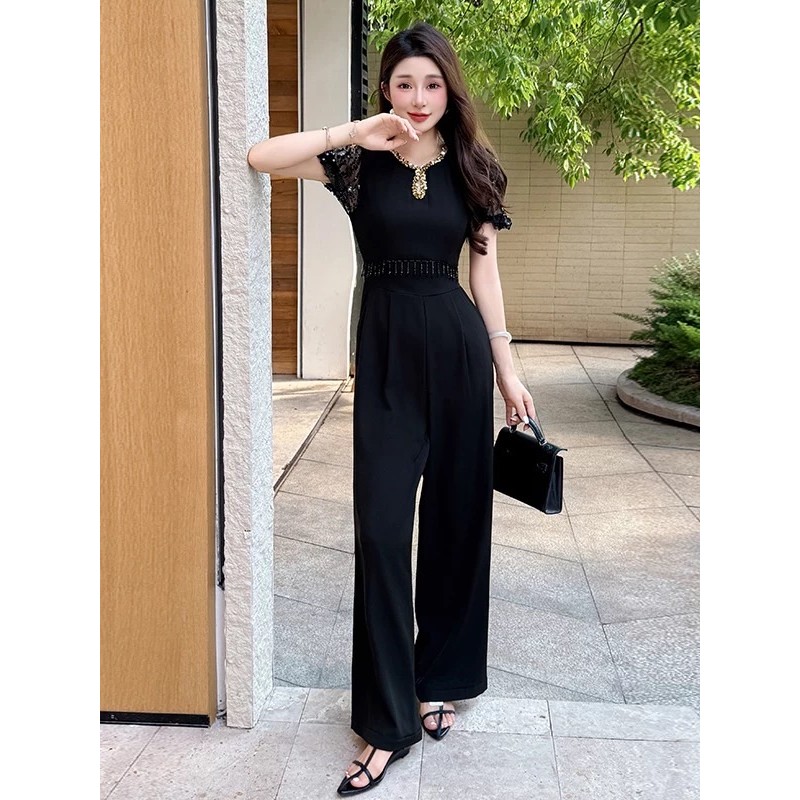 Laudofficial Riel Jumpsuit /Long Jumpsuit Pesta Wanita Lengan Pendek