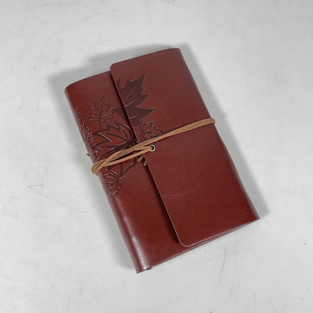 

NAKLVLSTR Toddi Buku Catatan Harian Binder Kulit Retro Maple Leaf - LD-A1