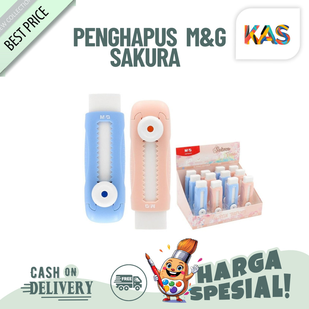 Penghapus Push Eraser M&G Sakura  #AXPQ4275 Sliding Eraser - Satuan