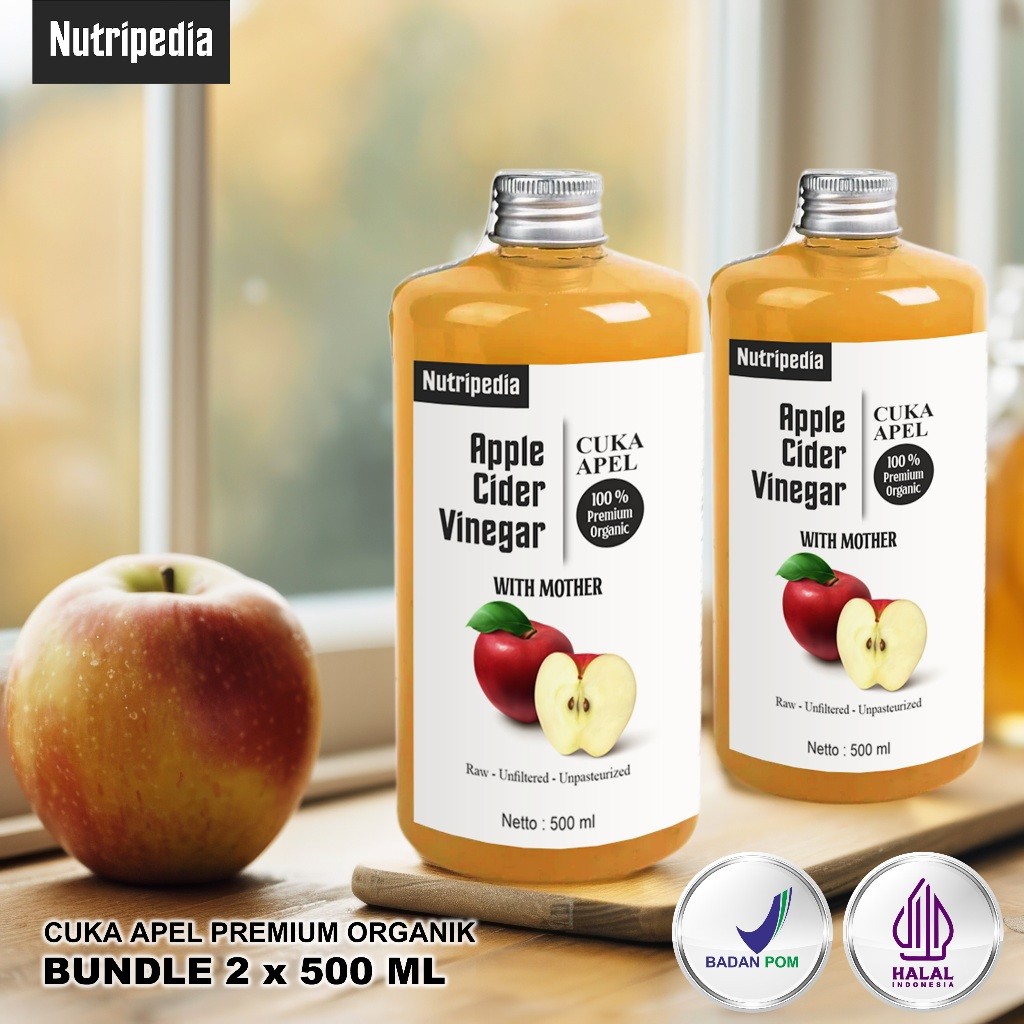 

New Nutripedia Paket Cuka Apel 1 Liter Sari Lemon 1 LiterPremium