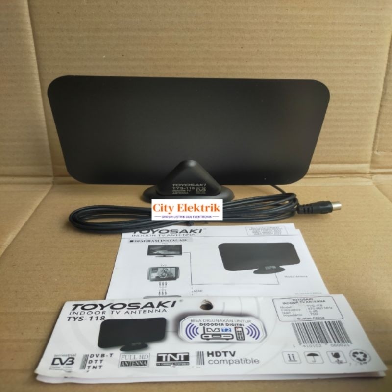 Antena TV Toyosaki TYS 118 Indoor  / Antena Digital Toyosaki Indoor ( Kabel 3 Meter )