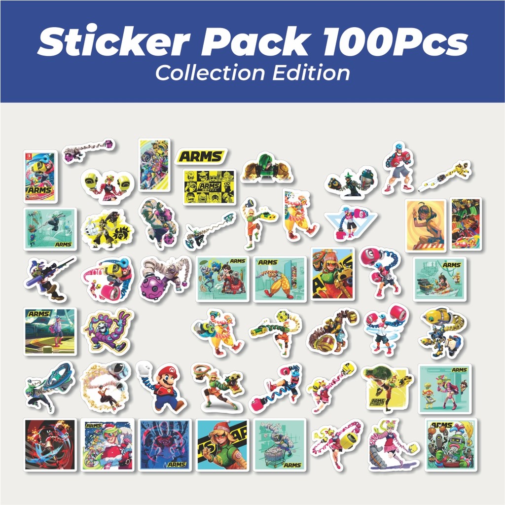 

Hot Stiker Game Series Nintendo Arms Karakter Mix Lucu Anti Air Stikers Berperekat Waterproof Sticker Decal Buat Motor Helm Buku Journal Koper Casing HP Laptop Botol Minum