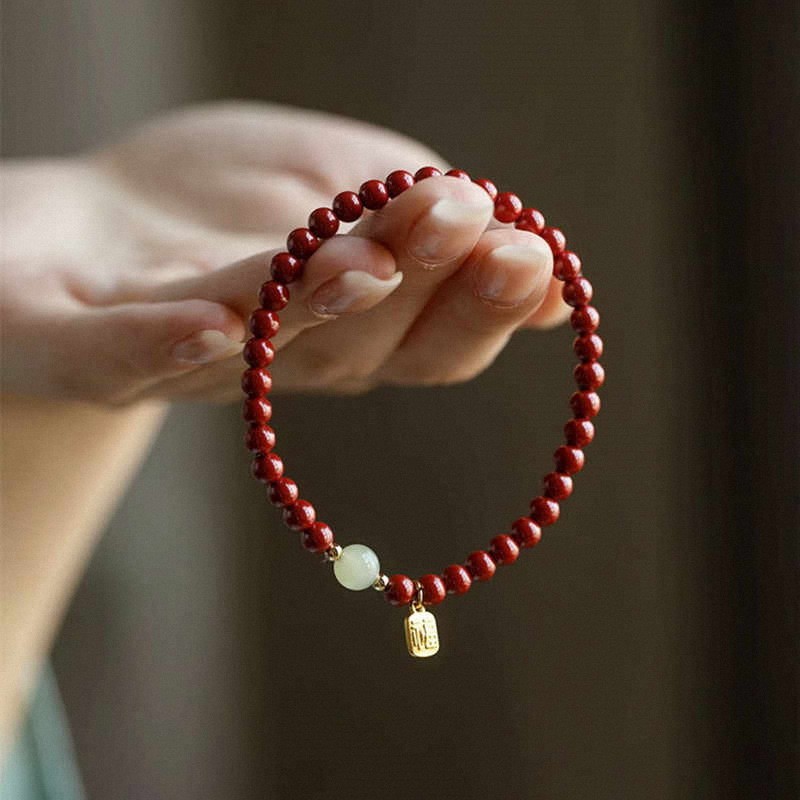 Gelang cinnabar pasir emas ungu desain ceruk kesetiaan wanita imitasi Perhiasan giok Hetian Gelang h
