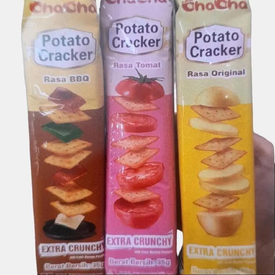 

ChaCha Potato Cracker Extra Crunchy Rasa ORIGINAL / TOMAT / BBQ 35gr