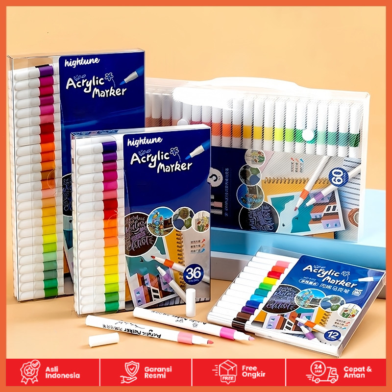 

Acrylic Marker Set Spidol Akrilik DIY Painting Spidol Pastel Pulpen Highlight Drawing Warna Beamly