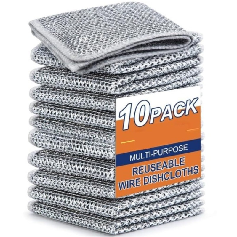 

FMA Non-Stick Steel Wire Dishcloths Double-Layer Design 20x20cm 10PCS - FM-N20 [ FIFAA ]