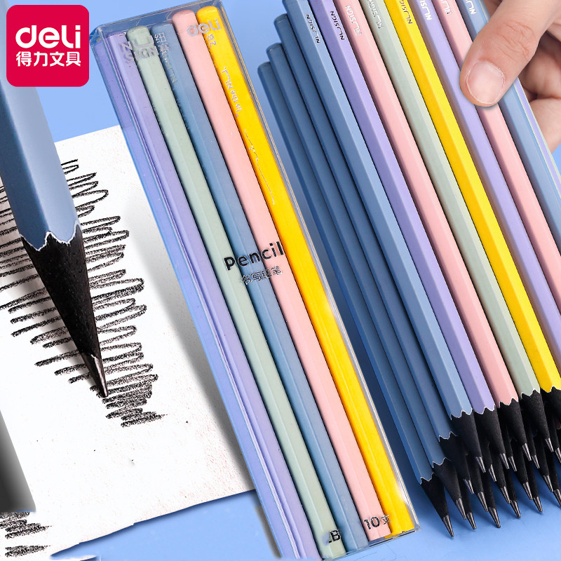 

10pcs Nusign Sketch Pencil Set Color 2B/HB Hexagonal Black Kids Lapices For Drawing And Sketching School Aesthetic Stationery