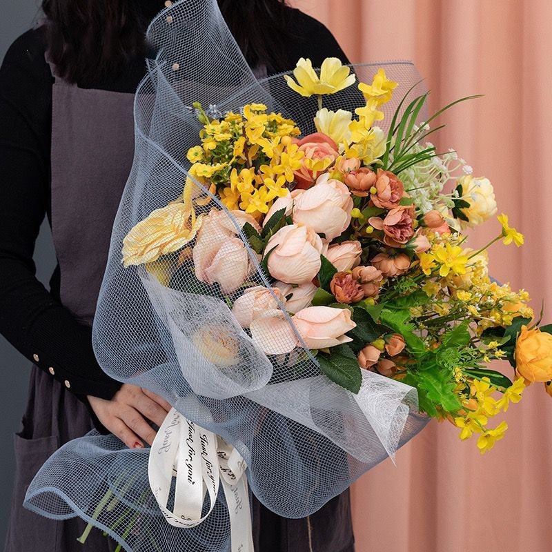 

1rol Korean Flower Wrapping Paper Polynet Korea / Roll Tile Jaring / Kertas Tile Jaring Buket Bunga