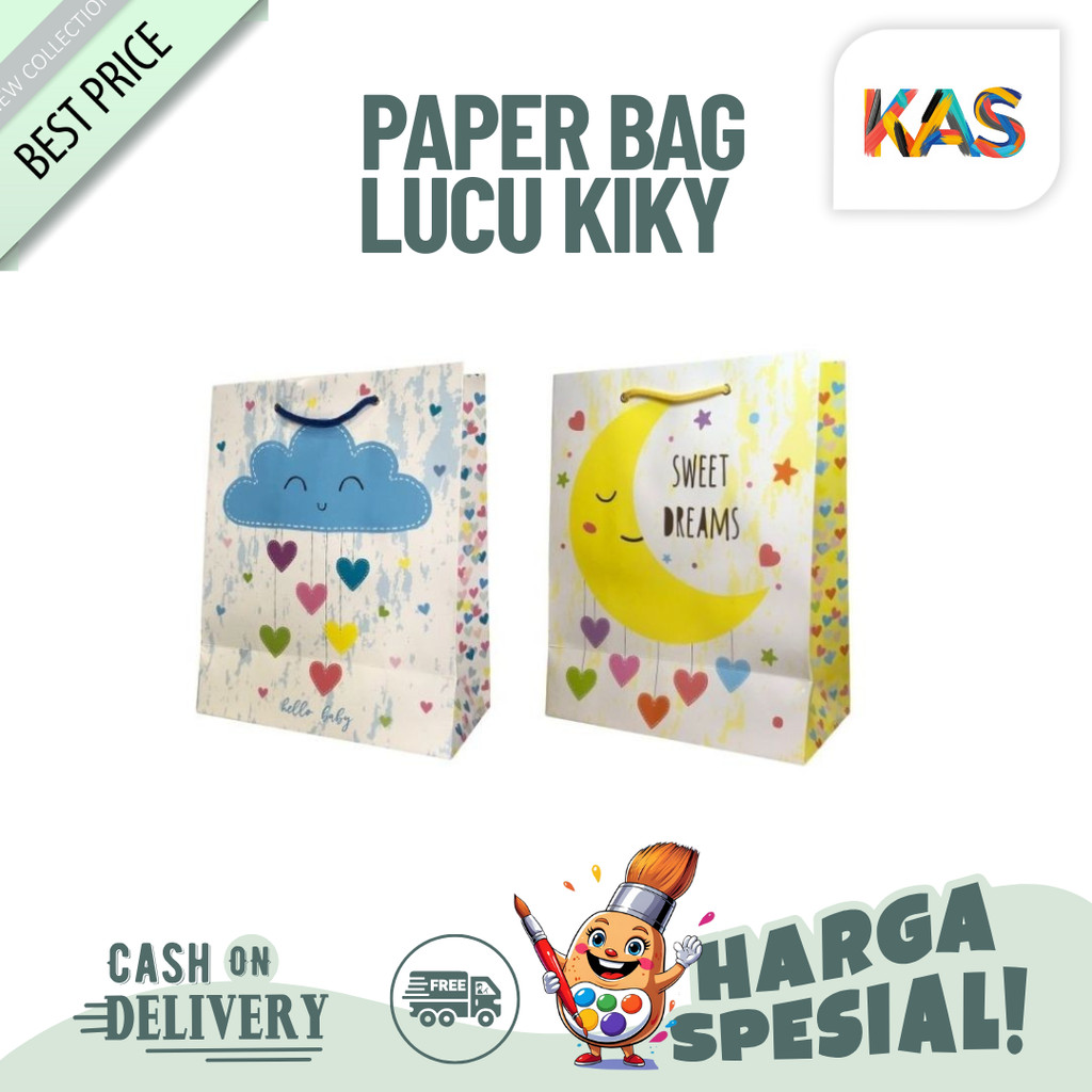 

Paper Bag Goodie Bag Kiky Lucu Tas Tali ukuran C (Besar) - SATUAN