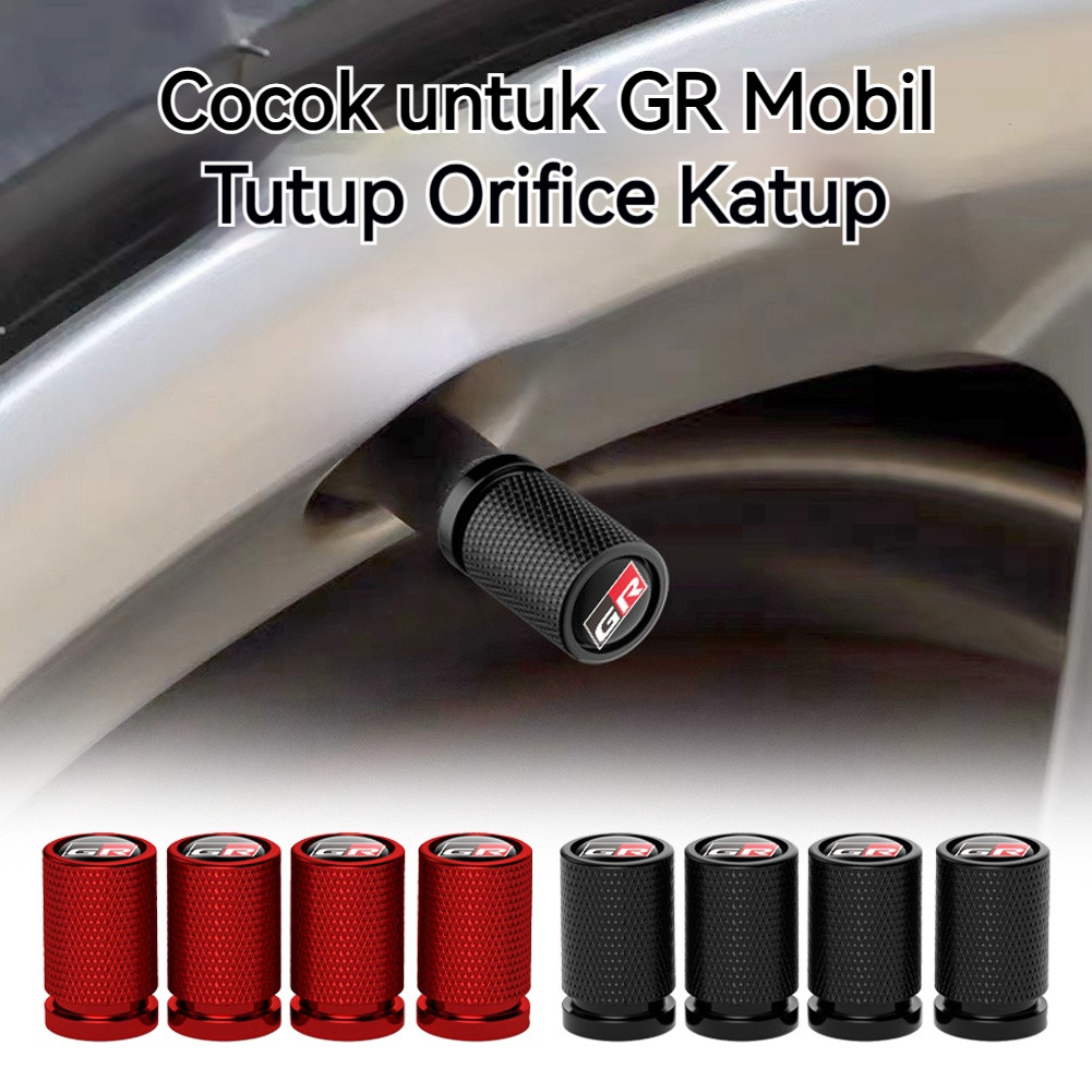 4pcs Tutup Pentil Ban Mobil Motor Gr sport Aluminum