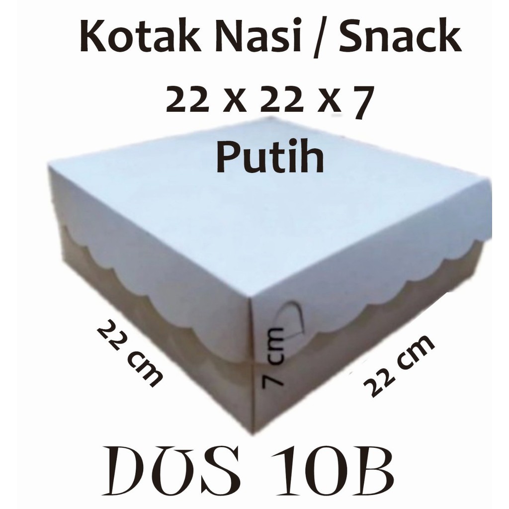 CPS_ (PUTIH) Dus Nasi kotak Putih  22x22x7 Renda Dus Renda UNTUK Nasi Kotak Dus Kue Dus Roti Dus Ren