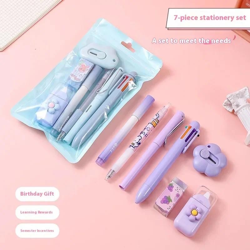 

Kawaii Stationery One Set To Meet Basic Needs Souvenirs Student Stationery Set Office and Study Cultural Supplies Stationery Set
