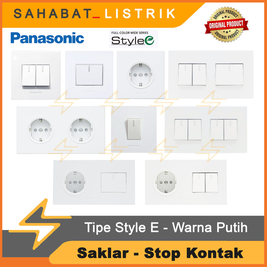 PANASONIC STYLE E SAKLAR ENGKEL SERI / STOP KONTAK / HOTEL WARNA PUTIH