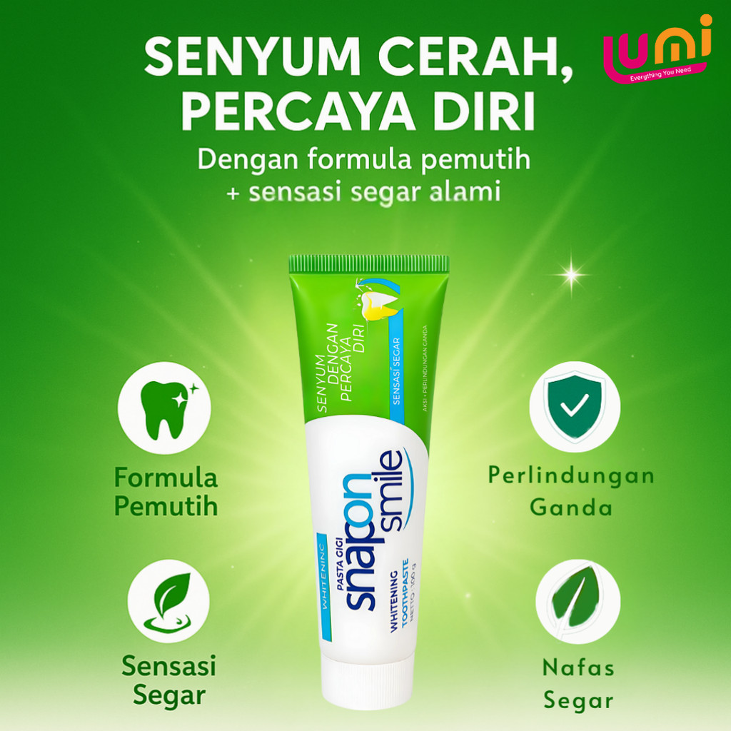 Snap On Smile Toothpaste Pasta Gigi Dengan Formula Alami & Menyegarkan Nafas 100 Gram - Perlindungan