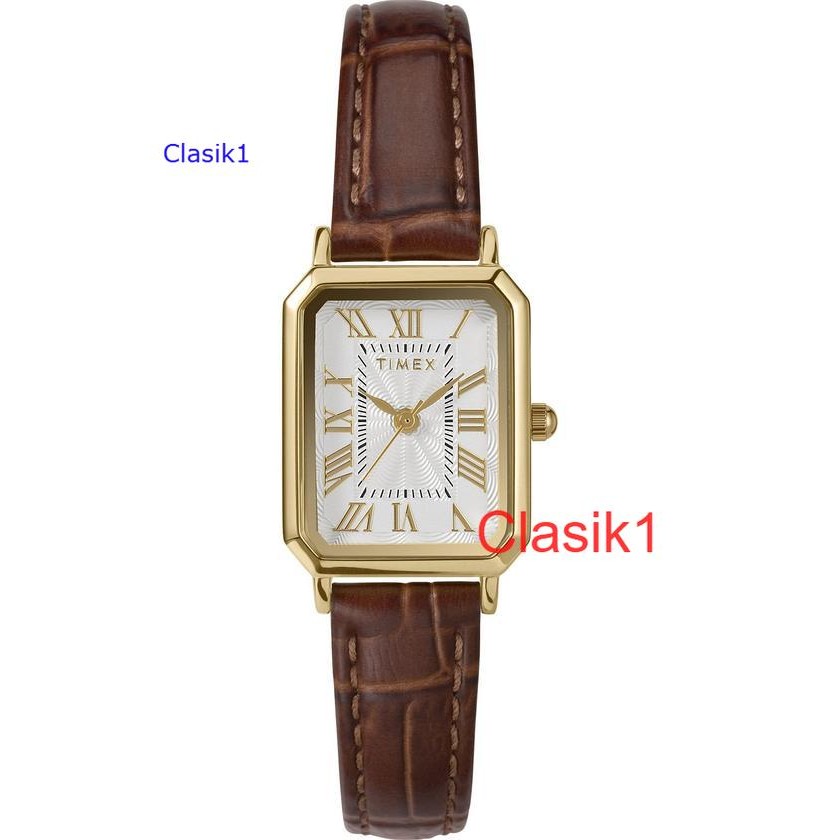 Original 100% TIMEX TW2Y00900 Jam Tangan Wanita Analog Leather 21mm  Dress Watch Tank Garansi Resmi