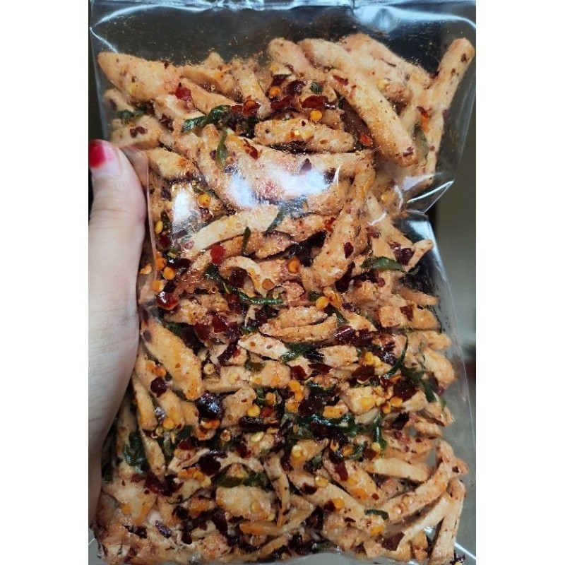 

Cemilan Stik Basreng Ikan Tenggiri ONAH Pedas Gurih Chili Oil Daun Jeruk Lezat