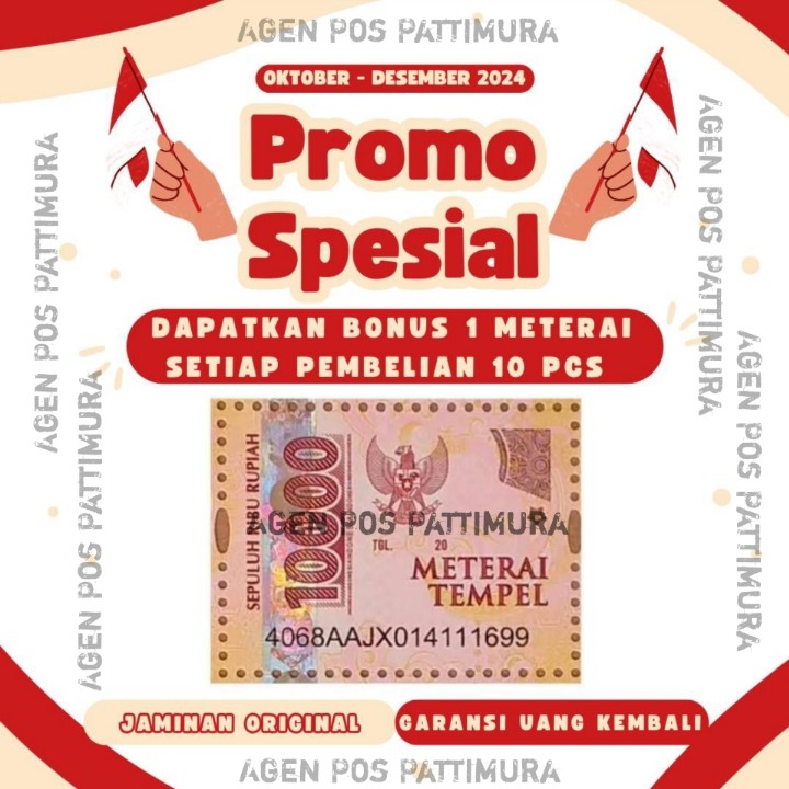 

METERAI / MATERAI TEMPEL 10.000 ASLI PERURI KANTOR POS INDONESIA DIJAMIN ORIGINAL 100% JUAL SATUAN TERMURAH.!!