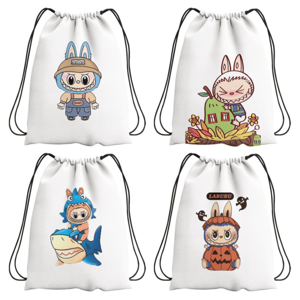 TAS SERUT BONEKA LABUBU - tas sekolah kece korea DTF BISA CUSTOM