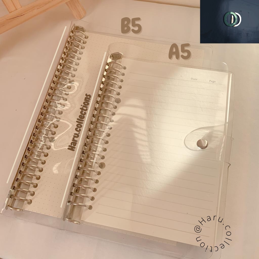 

HOT SALE!! / [HARU] B5 A5 Cover Binder Transparent Binder Bening Transparan Journal