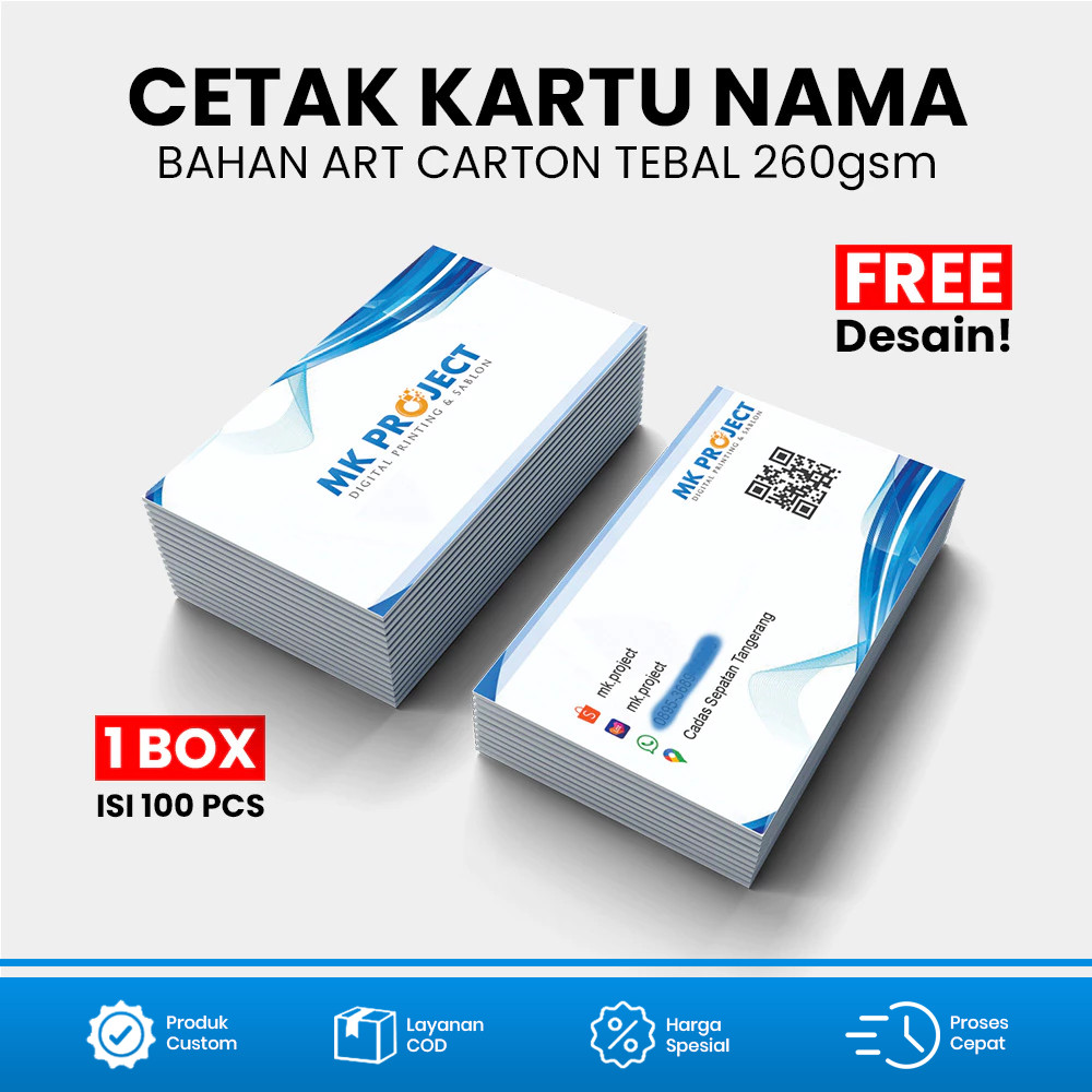 

KARTU NAMA 1 BOX ISI 100 BAHAN ART CARTON 260gsm || FREE DESIGN FREE BOX