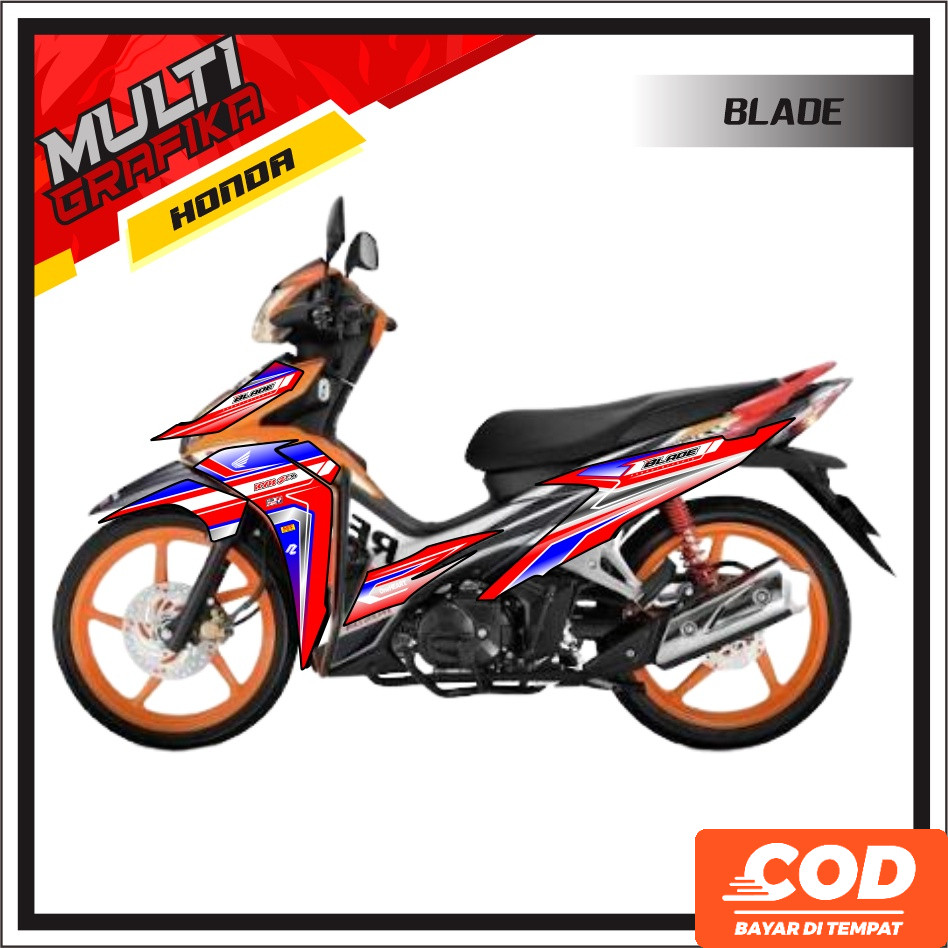 Stiker Striping Dekal Motor HONDA BLADE 125, Decal Custom Premium Motif Varian Multi Sticker