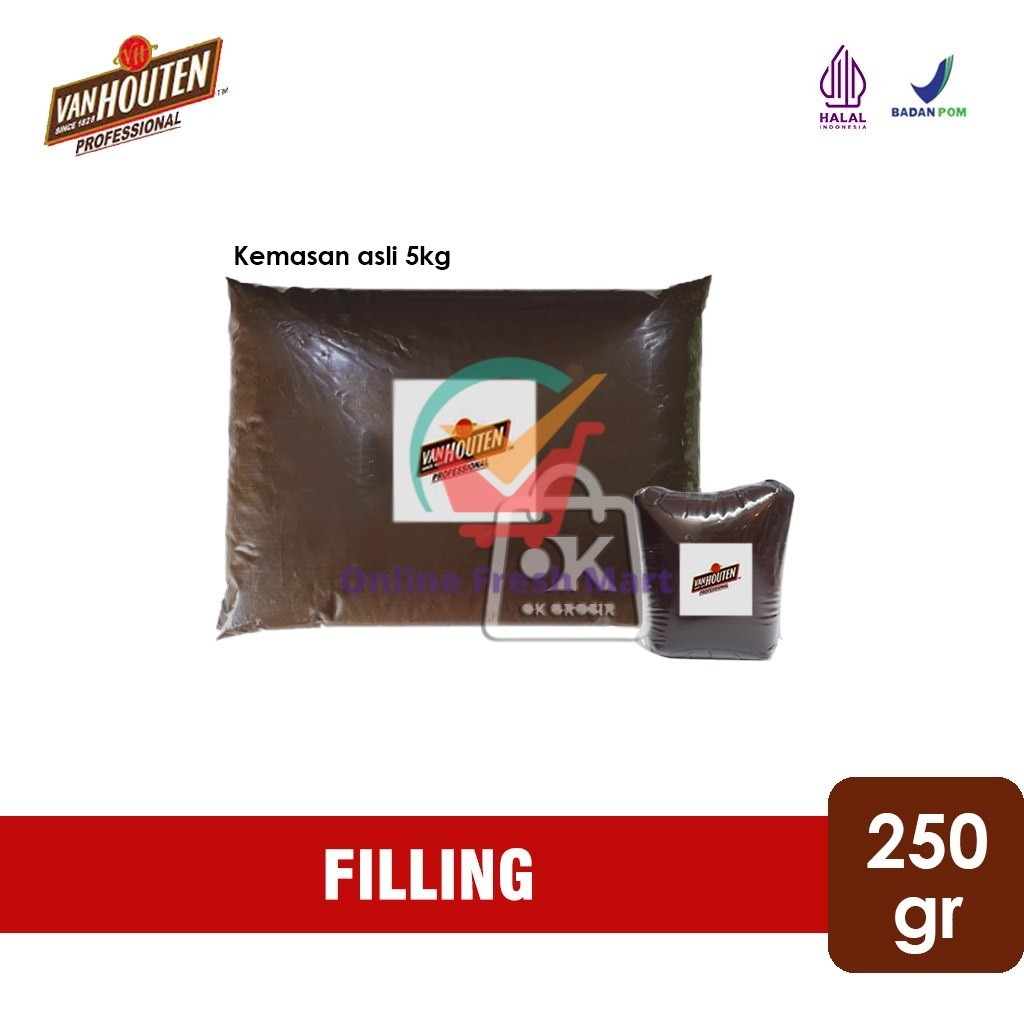 

Van Houten Dark Chocolate Compound Filling (Repack 250gr) - Online Fresh Mart Denpasar
