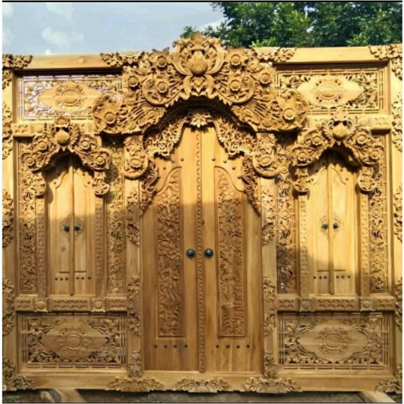 Pintu Gebyok Style Bali Kayu Jati Ukir Jepara/Motif Pintu Relif Ramayana