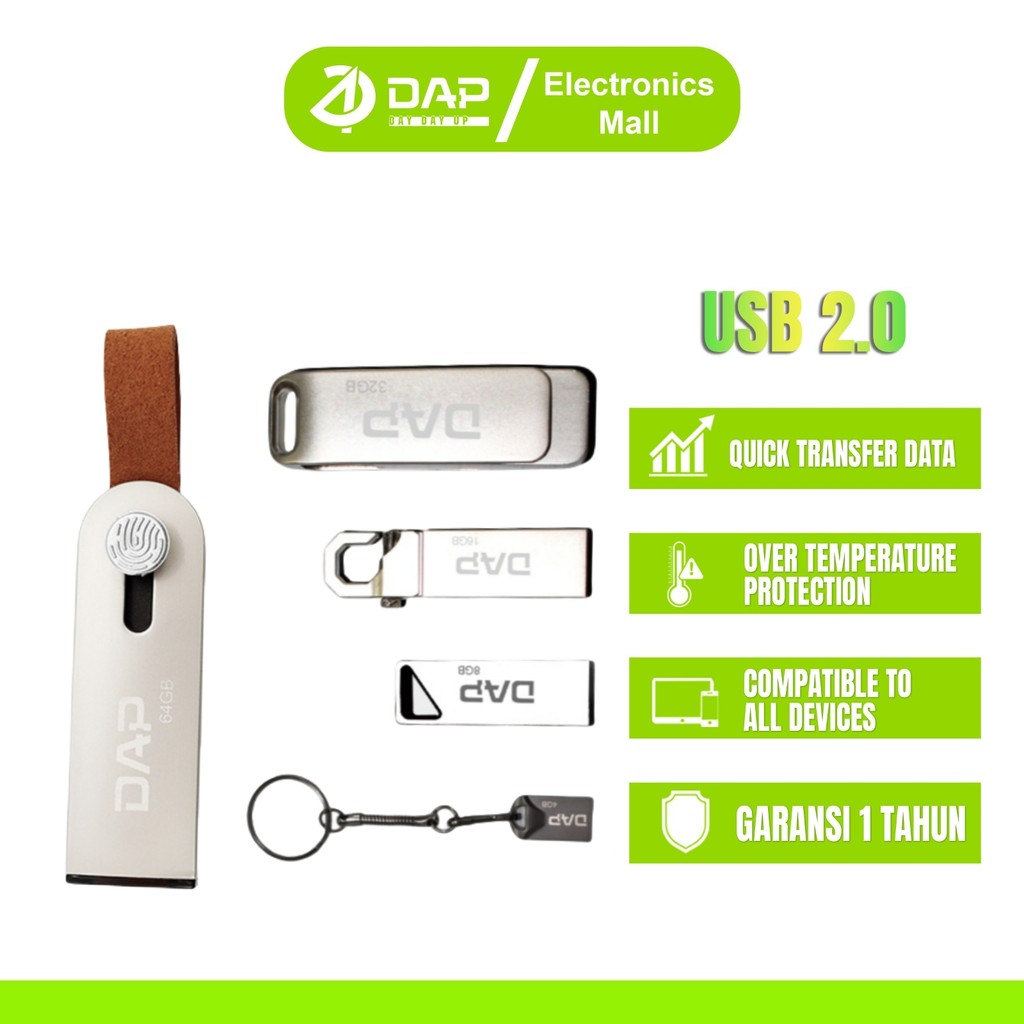 DAP Flashdisk 4GB/8GB/16GB/32GB/64GB Transmission USB 2.0  High Speed Data Tranfer - Garansi 1 Tahun