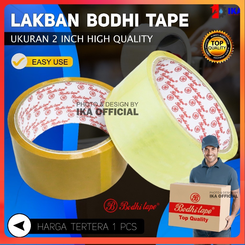 

LAKBAN BODY TAPE BENING COKLAT TRANSPARAN 2 INCH TEBAL / PLASTER SOLATIP ISOLASI LEM