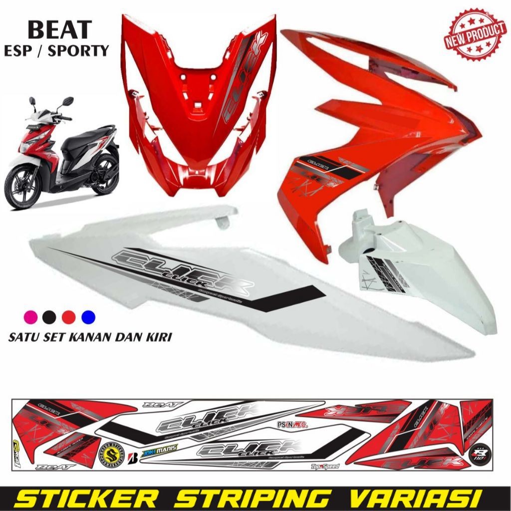STIKER VARIASI MOTOR BEAT ESP BEAT STREET MOTIF SIMPLE LIST STRIPING MOTOR